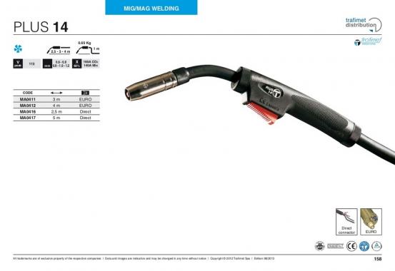 Trafimet MIG PLUS 14 (160 А возд. охл.) 4м без разъема